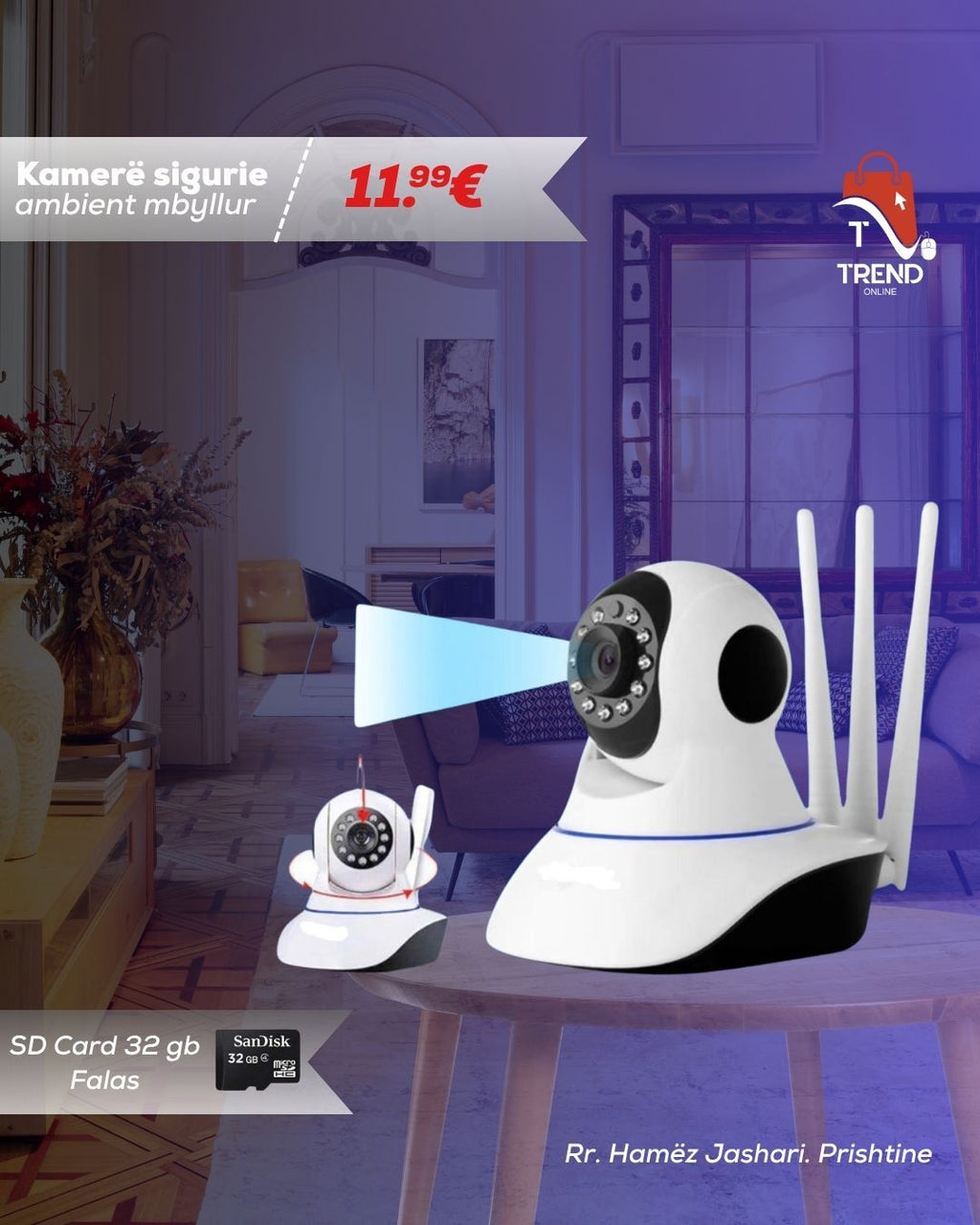 Kamerë Sigurie me 3 Antena – 3MP HD WiFi